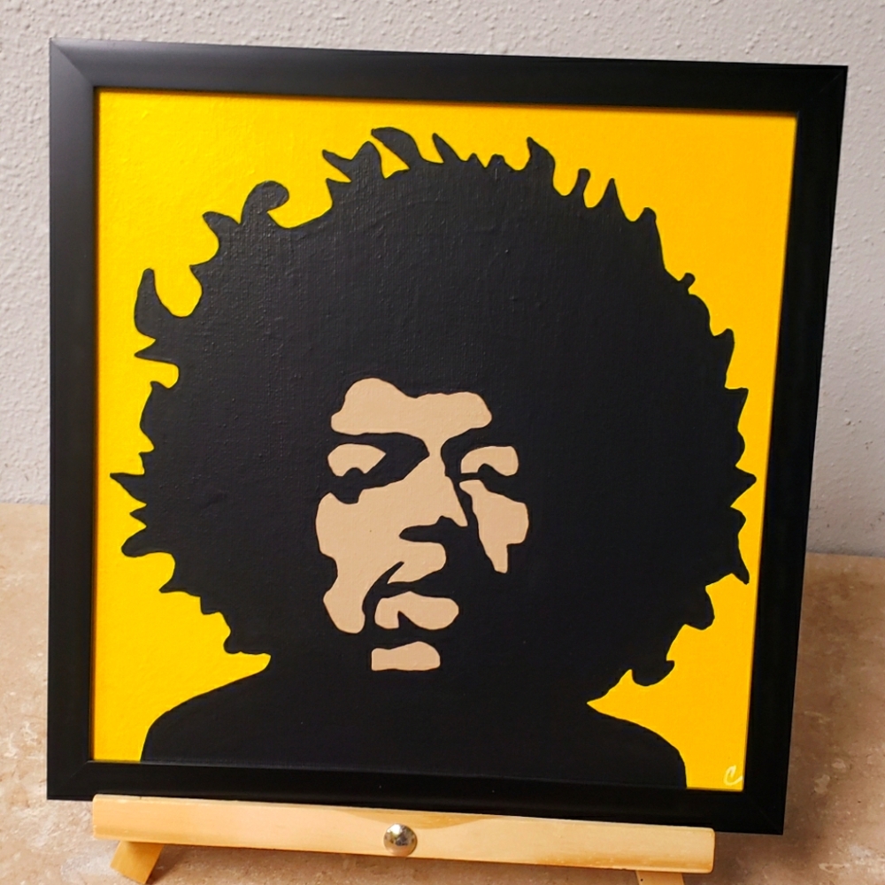 Jimi Hendrix 10 x 10 Acrylic Painting